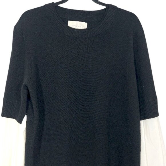 Brochu Walker Ebella Looker Layered Sweater Dress Black / White Medium Pre-Loved - Picture 4 of 5